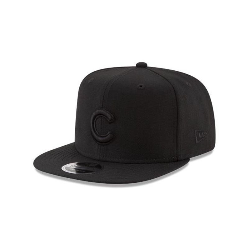 MLB Chicago Cubs Black On Black High Crown 9Fifty Snapback (BJJ1193) - Black New Era Caps